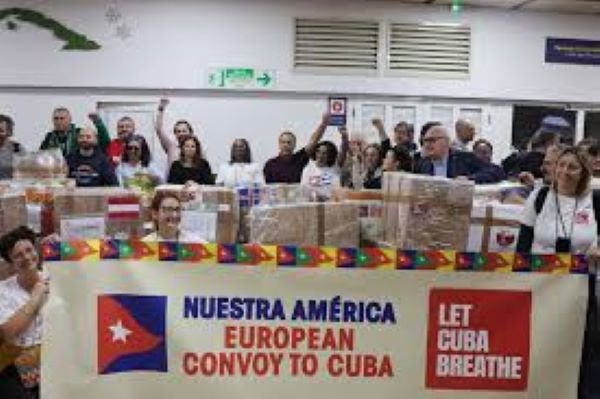 Convoy europeo de solidaridad con Cuba recibe cálida bienvenida en La Habana