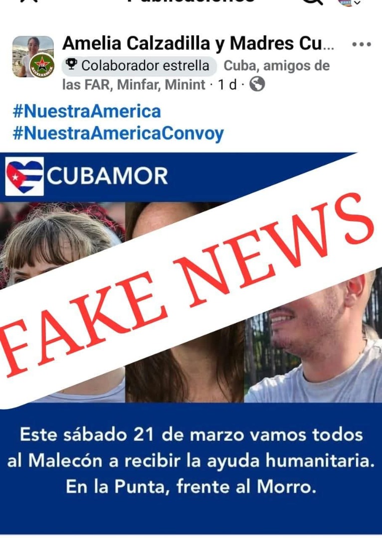 Circula convocatoria falsa sobre supuesta ayuda humanitaria en el Malecón