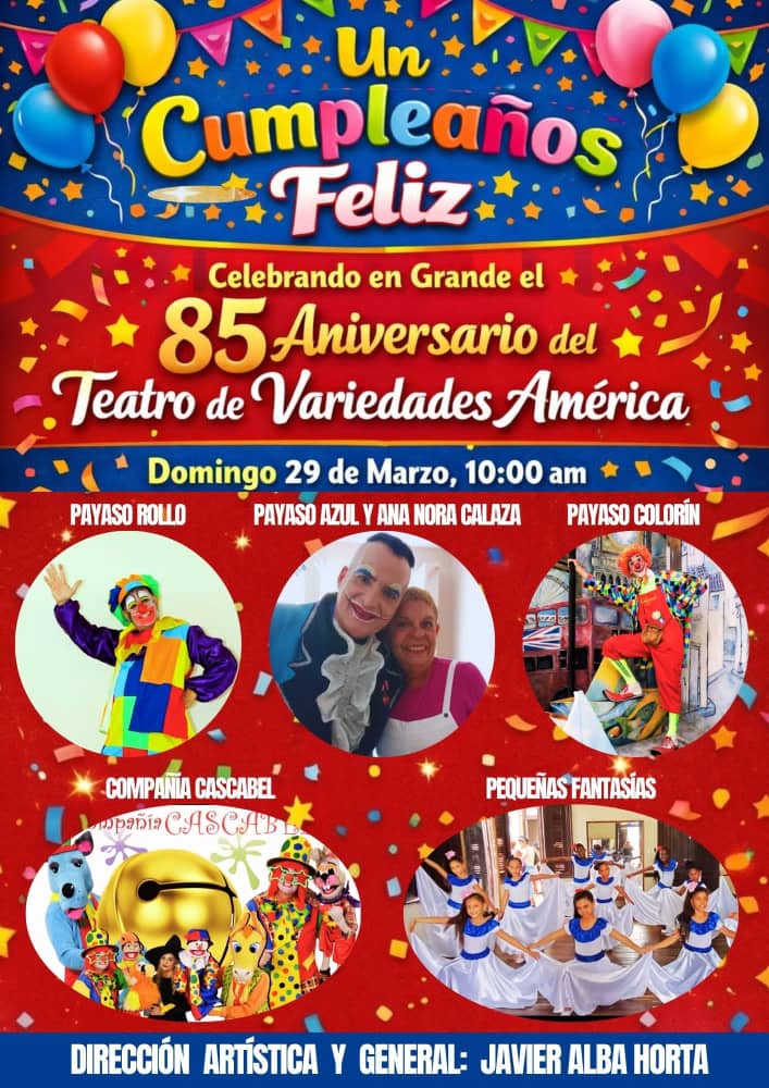 Ocho décadas y cinco años de magia: el Teatro América festeja su legado con una fiesta de payasos y fantasía