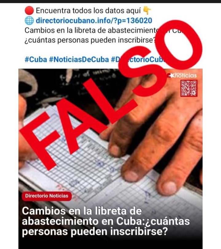 Falsa noticia sobre cambios en la libreta de abastecimiento