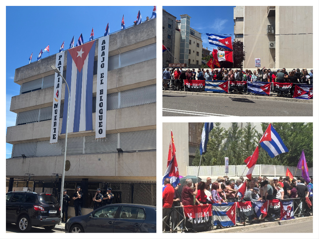 Españoles se manifiestan por Cuba y rechazan intervención