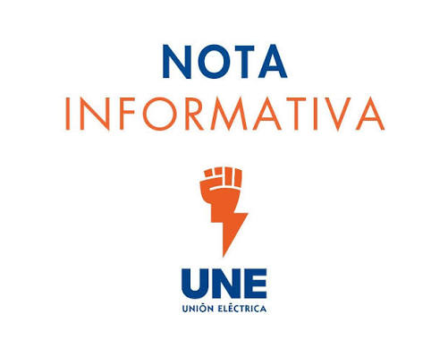 Nota informativa de la Unión Eléctrica