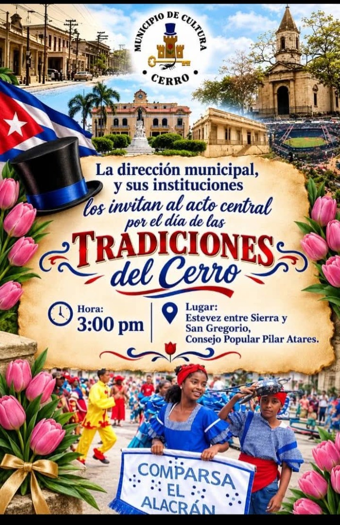 El Cerro convoca a disfrutar actividad cultural por su Día de las Tradiciones