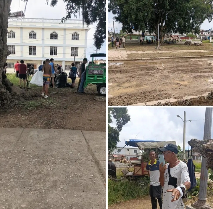 Vecinos de Alturas de La Lisa embellecen el parque Elena en jornada de trabajo voluntario
